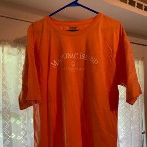 NWOT, soft orange t-shirt, Mackinac Island size XL
